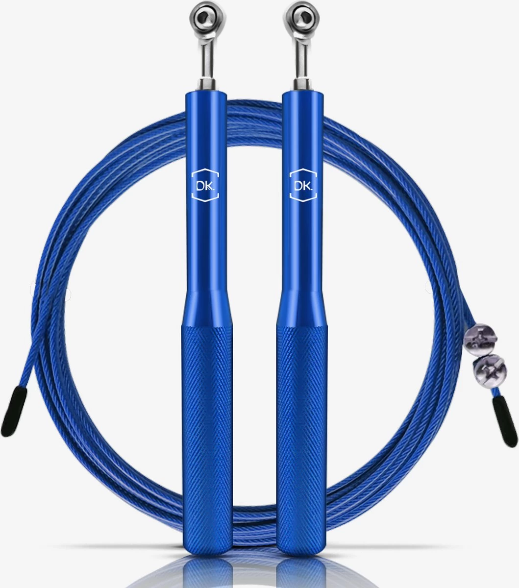 DK.® Professioneel Crossfit & Fitness Springtouw - Speedrope - Jump Rope - Voor Volwassenen En Kinderen - Blauw 3 DK.® Professioneel Crossfit & Fitness Springtouw - Speedrope - Jump Rope - Voor Volwassenen En Kinderen - Blauw