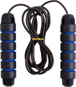 Ecorare - Professioneel Sport Springtouw - Verstelbaar - Speedrope - Jump Rope - Voor Volwassenen En Kinderen - Blauw En Zwart
