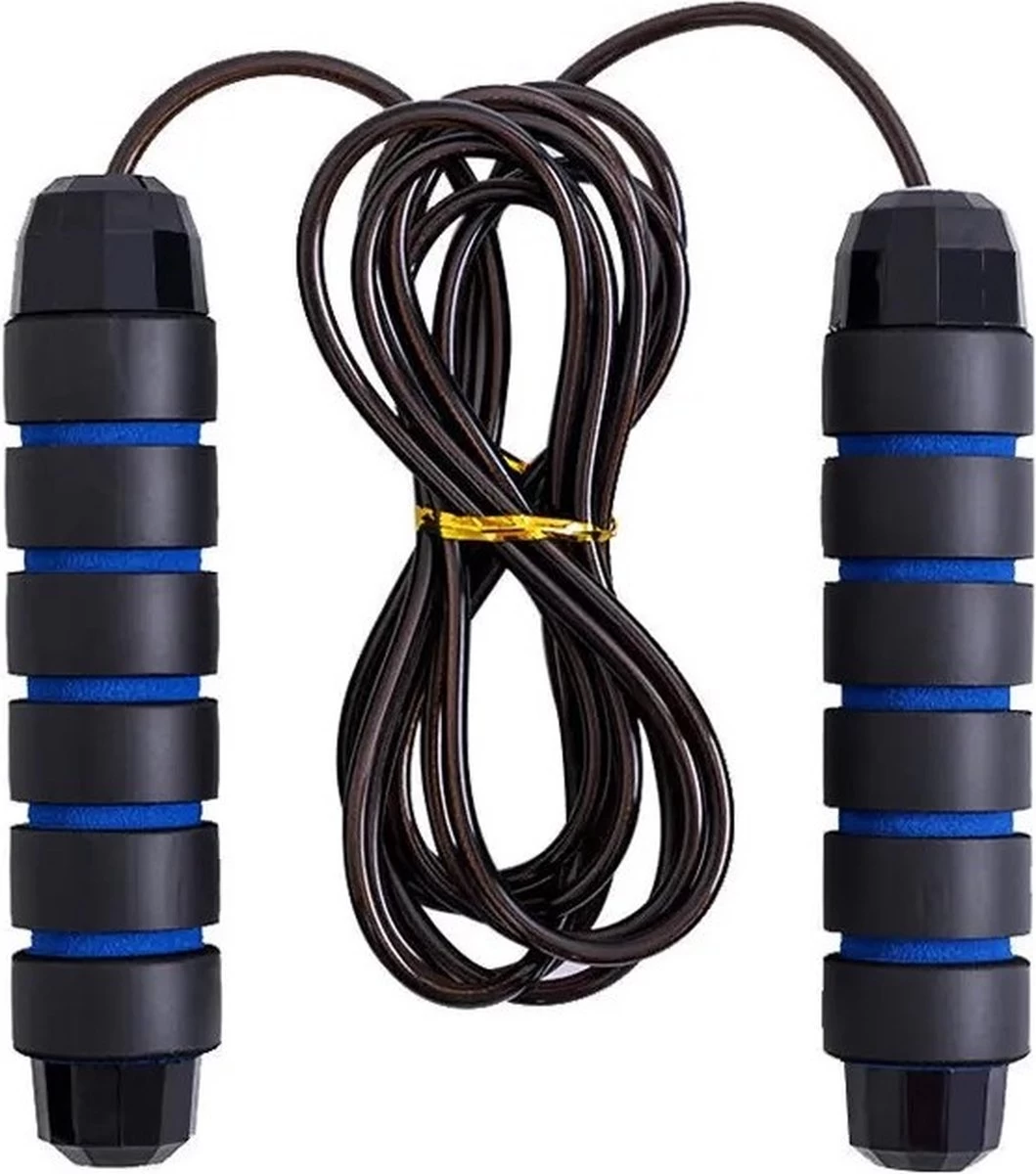 Ecorare - Professioneel Sport Springtouw - Verstelbaar - Speedrope - Jump Rope - Voor Volwassenen En Kinderen - Blauw En Zwart 3 Ecorare - Professioneel Sport Springtouw - Verstelbaar - Speedrope - Jump Rope - Voor Volwassenen En Kinderen - Blauw En Zwart