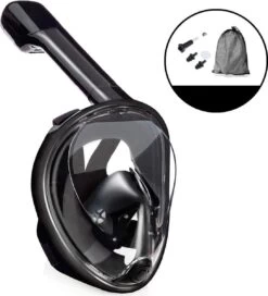 Campingwise Full Face Duikmasker, Snorkelmasker - Zwart - Maat L/XL -Winkel voor professionele sportartikelen 1090x1200