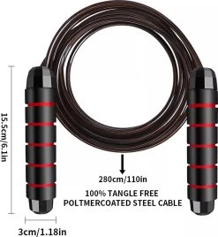 Ecorare - Professioneel Sport Springtouw - Verstelbaar - Speedrope - Jump Rope - Voor Volwassenen En Kinderen - Rood En Zwart -Winkel voor professionele sportartikelen 1106x1200 1