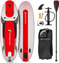 Premium Stand Up Paddling Board | 7in1 SUP Board Set | Compleet Met Accessories | Plus Actioncam Houder | Standup Paddle 320x80x16cm | Waterfiets SUP Opblaasbaar | Sportstech WPB320 Paddle Board