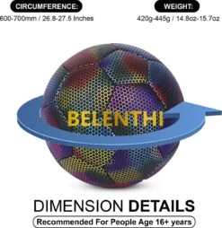 Belenthi Lichtgevende Voetbal - Glow In The Dark Bal - Lichtgevende Bal - Holografisch - Reflecterend -Winkel voor professionele sportartikelen 1168x1200 1