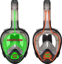 Atlantis Full Face Mask 3.0 - Snorkelmasker - Volwassenen - Zwart/Grijs - L/XL -Winkel voor professionele sportartikelen 1172x1200