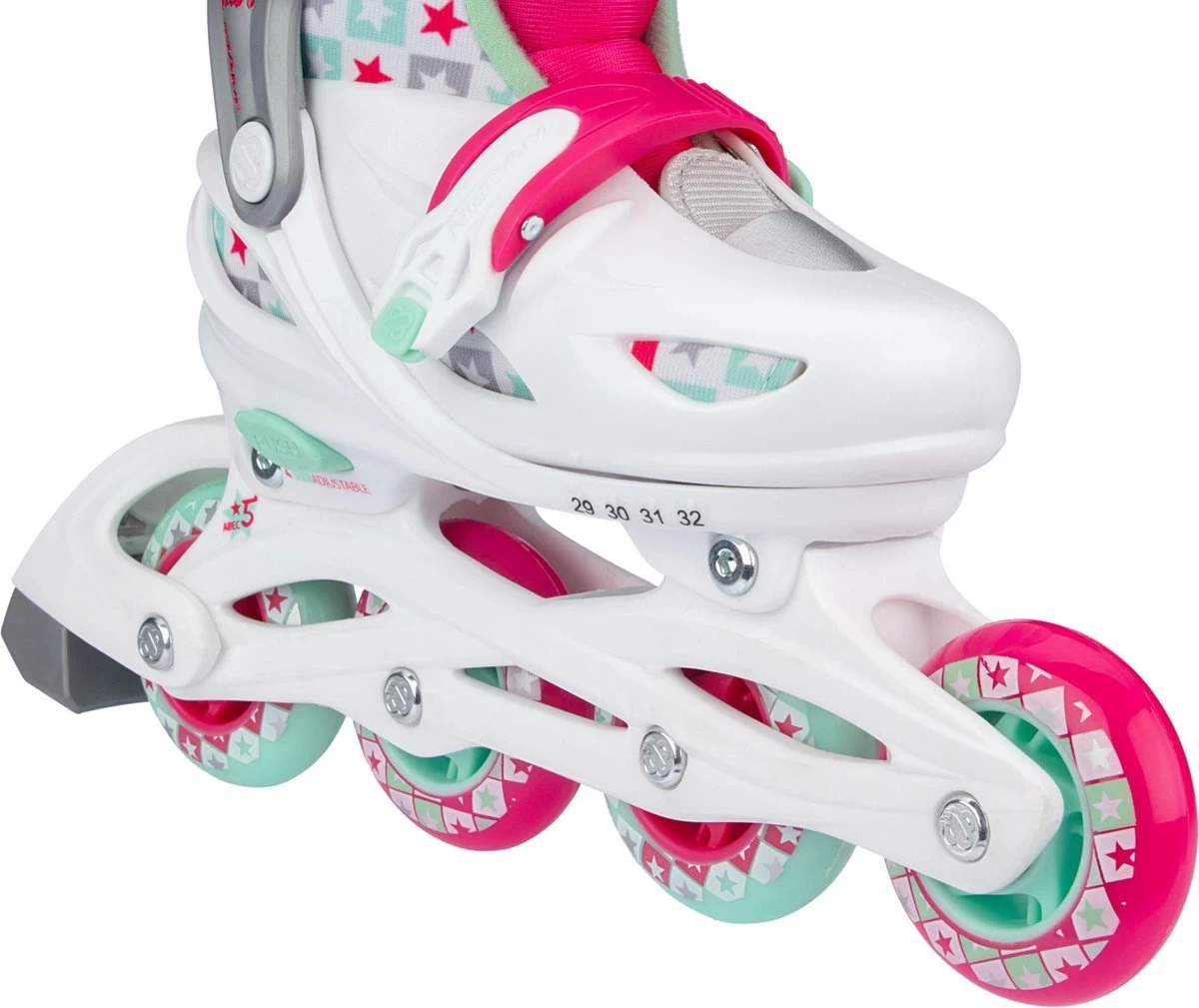 Nijdam Inline Skates Verstelbaar - Sk8 Star - Wit/Fuchsia - 33-36 10 Nijdam Inline Skates Verstelbaar - Sk8 Star - Wit/Fuchsia - 33-36 - Afbeelding 8
