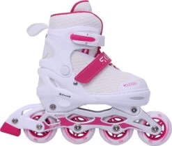 Street Rider Inline Skates - Verstelbaar - Skeeler - Roze/ Wit - Maat 28/32