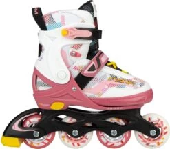 Nijdam Inline Skates Verstelbaar - 38-42 - Fruity Fro-yo - Roze/Wit