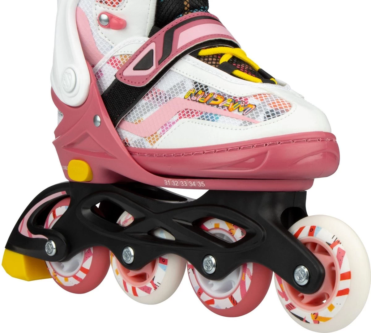Nijdam Inline Skates Verstelbaar - 38-42 - Fruity Fro-yo - Roze/Wit 4 Nijdam Inline Skates Verstelbaar - 38-42 - Fruity Fro-yo - Roze/Wit - Afbeelding 2