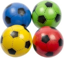 Voetbal Bal Plastic 4 Stuks 23 Cm - 90 Gram - Diverse Kleuren - Random Verzending - Rood Blauw Geel Oranje