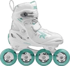 Roces MOODY TIF Verstelbare Inlineskates - Maat 36-40 - Wit/lichtblauw/zilver