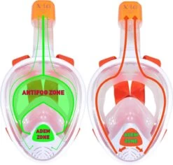 X10 Full Face Mask- Snorkelmasker - Kinderen - Oranje - XS -Winkel voor professionele sportartikelen 1200x1146