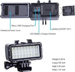 Premium Duiklamp Mount Duiken - Led Lamp - Onderwater Licht 45 Meter Camera Action Cam Geschikt Voor GoPro Accessoires -Winkel voor professionele sportartikelen 1200x1147