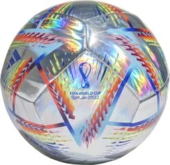 Adidas Al Rihla Training Hologram Foil Ball H57799, Unisex, Zilver, Bal Naar Voetbal, Maat: 4