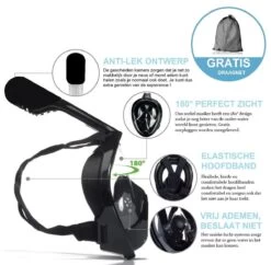 Campingwise Full Face Duikmasker, Snorkelmasker - Zwart - Maat L/XL -Winkel voor professionele sportartikelen 1200x1176 1