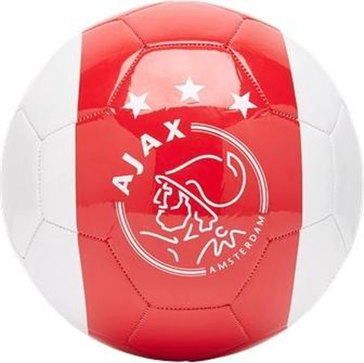 Ajax Mini Bal - Wit Met Rode Baan En Kruizen 3 Ajax Mini Bal - Wit Met Rode Baan En Kruizen