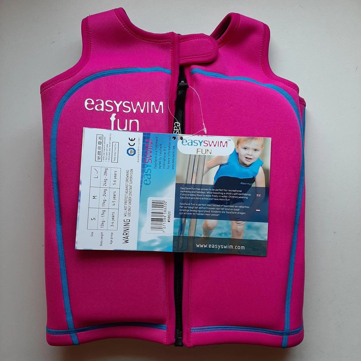 EasySwim Fun - Zwemvest/Drijfvest Kind - Roze - Maat L: 24-28 Kg 10 EasySwim Fun - Zwemvest/Drijfvest Kind - Roze - Maat L: 24-28 Kg - Afbeelding 8