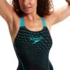 Speedo Medley Logo 1 Piece Dames - Zwart / Groen - Maat 42 -Winkel voor professionele sportartikelen 1200x1200 435