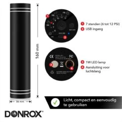 Donrox Play B211 Elektrische Ballenpomp - Voetbalpomp Inclusief Naalden - Oplaadbaar - Autostop -Winkel voor professionele sportartikelen 1200x1200 537