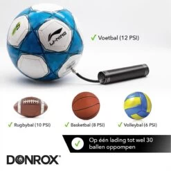 Donrox Play B211 Elektrische Ballenpomp - Voetbalpomp Inclusief Naalden - Oplaadbaar - Autostop -Winkel voor professionele sportartikelen 1200x1200 538