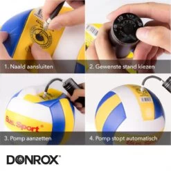 Donrox Play B211 Elektrische Ballenpomp - Voetbalpomp Inclusief Naalden - Oplaadbaar - Autostop -Winkel voor professionele sportartikelen 1200x1200 540