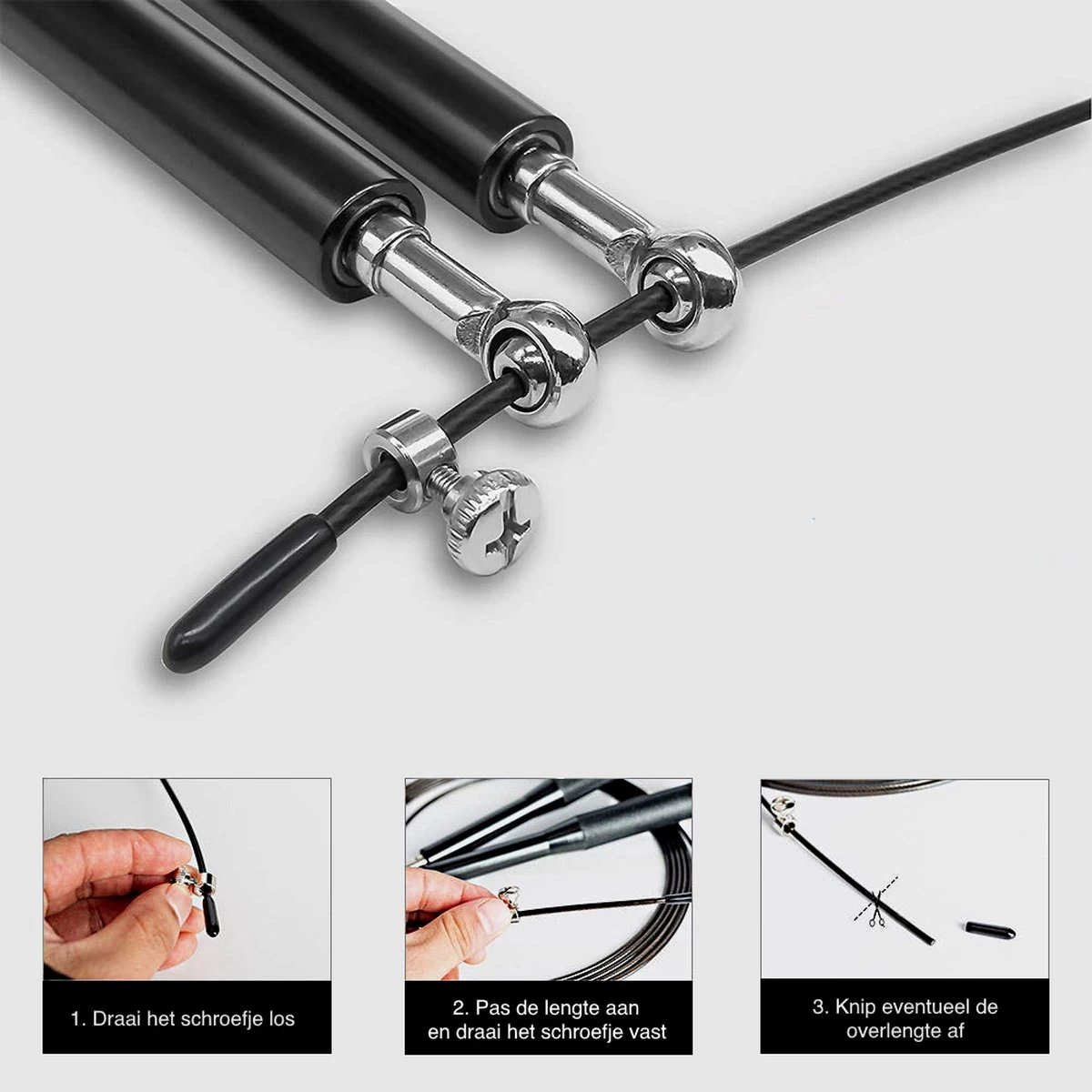 DK.® Professioneel Crossfit & Fitness Springtouw - Speedrope - Jump Rope - Voor Volwassenen En Kinderen - Rood 10 DK.® Professioneel Crossfit & Fitness Springtouw - Speedrope - Jump Rope - Voor Volwassenen En Kinderen - Rood - Afbeelding 9