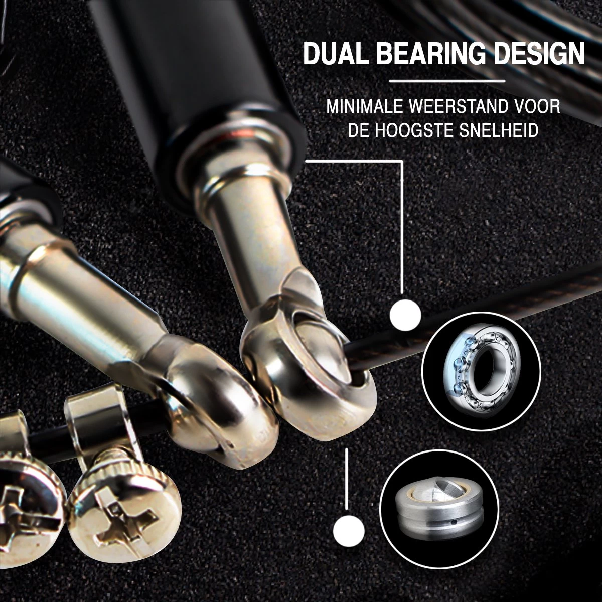 DK.® Professioneel Crossfit & Fitness Springtouw - Speedrope - Jump Rope - Voor Volwassenen En Kinderen - Blauw 6 DK.® Professioneel Crossfit & Fitness Springtouw - Speedrope - Jump Rope - Voor Volwassenen En Kinderen - Blauw - Afbeelding 4