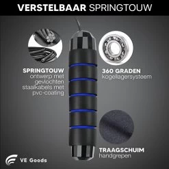 Verstelbaar Sport Springtouw - Incl. Opbergtas - Springtouw Met Kogellagers - Springtouw Kind - Speed Rope - Jump Rope - Springtouw Volwassenen - Springtouw Kinderen - Blauw - 3m Lengte - Totaal 335g (Incl. 160g Extra) 13 Verstelbaar Sport Springtouw - Incl. Opbergtas - Springtouw Met Kogellagers - Springtouw Kind - Speed Rope - Jump Rope - Springtouw Volwassenen - Springtouw Kinderen - Blauw - 3m Lengte - Totaal 335g (Incl. 160g Extra) -Winkel voor professionele sportartikelen 1200x1200 655