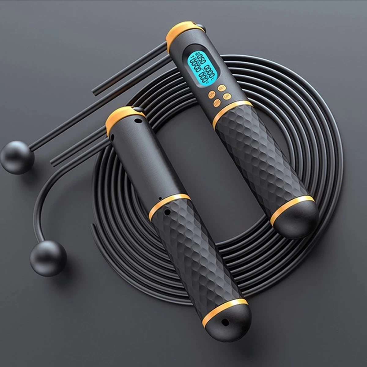 Digitaal Springtouw 2-in-1 - Met Draad & Draadloos - Smart Jump Rope - Fitness Voor Buiten En Binnen - Ergonomisch Antislip Handvat - Digitale Teller - Zwart 3 Digitaal Springtouw 2-in-1 - Met Draad & Draadloos - Smart Jump Rope - Fitness Voor Buiten En Binnen - Ergonomisch Antislip Handvat - Digitale Teller - Zwart