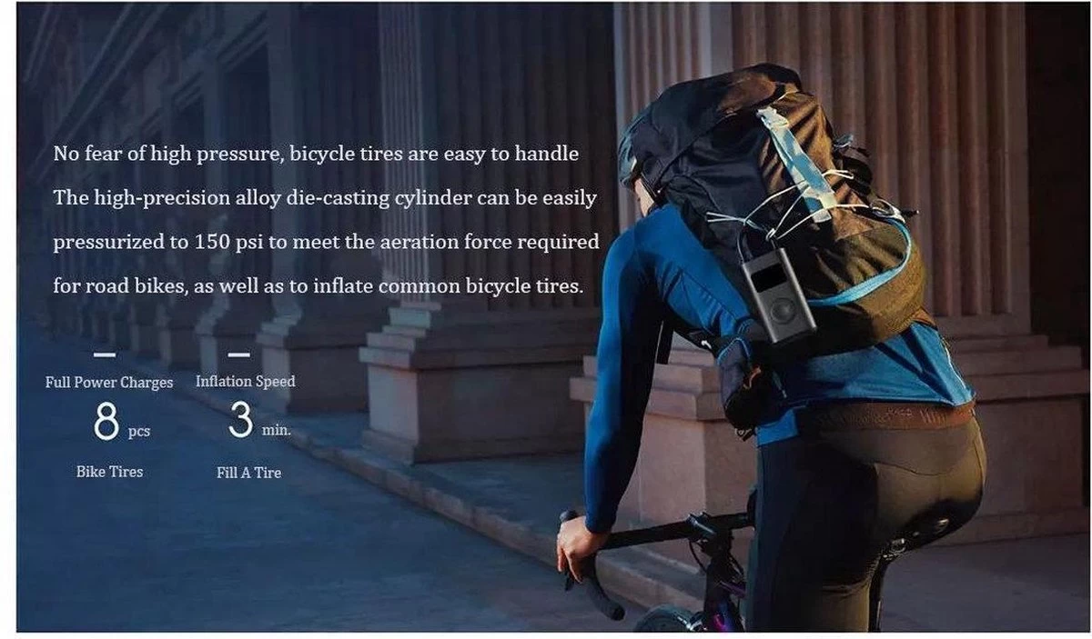Xiaomi Mijia Draagbare Smart Digitale Bandenspanning Detectie Elektrische Inflator Pomp Voor Fiets Motorfiets Auto Voetbal' In Alle Artikelen 7 Xiaomi Mijia Draagbare Smart Digitale Bandenspanning Detectie Elektrische Inflator Pomp Voor Fiets Motorfiets Auto Voetbal' In Alle Artikelen - Afbeelding 5