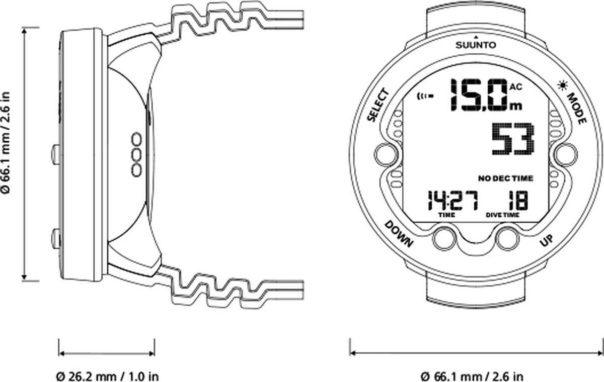 Suunto Zoop Novo Zwart Duikcomputer 5 Suunto Zoop Novo Zwart Duikcomputer - Afbeelding 3
