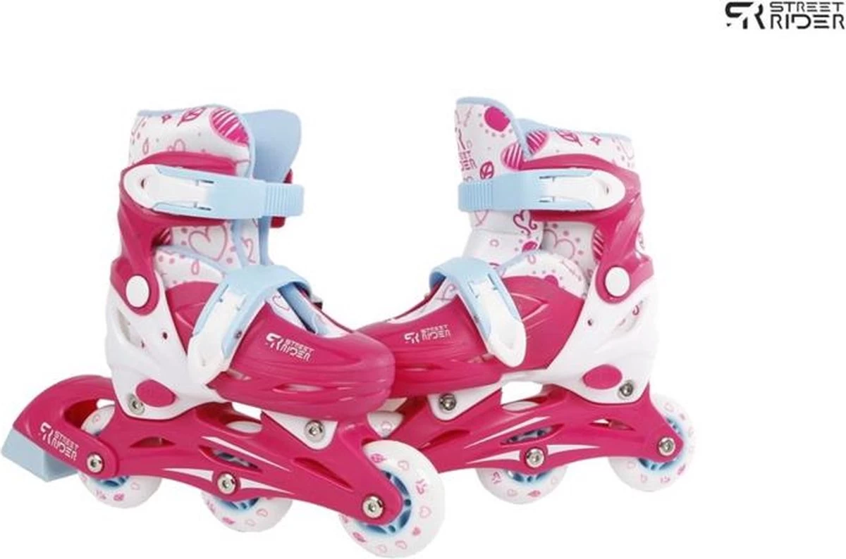 Street Rider Inline Skates - Verstelbaar - Hardboot Skeeler - Roze/ Wit - Maat 27/30 6 Street Rider Inline Skates - Verstelbaar - Hardboot Skeeler - Roze/ Wit - Maat 27/30 - Afbeelding 4