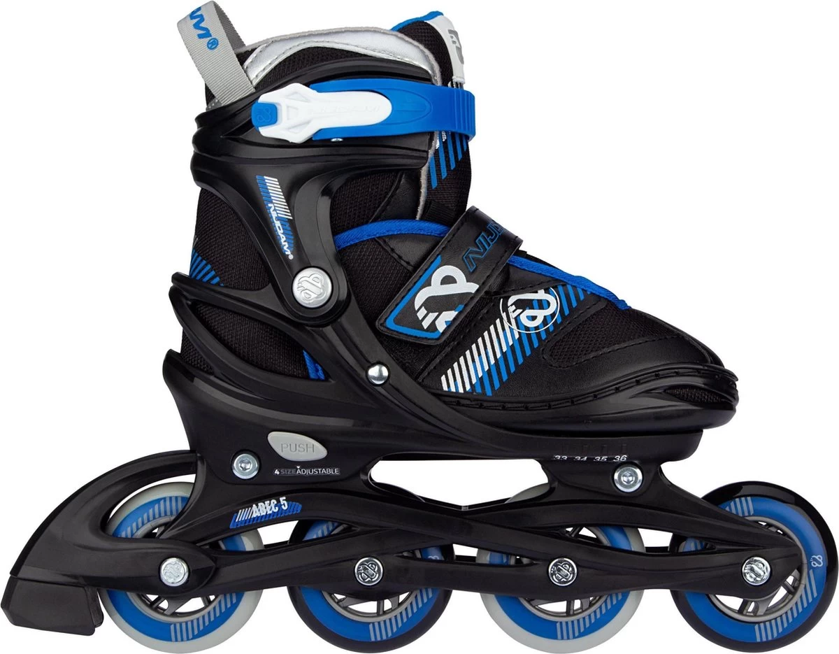 Nijdam Inline Skates Verstelbaar - Go Crossing - Zwart/Blauw - 37-40 3 Nijdam Inline Skates Verstelbaar - Go Crossing - Zwart/Blauw - 37-40