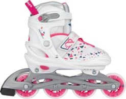 Nijdam Inline Skates Verstelbaar - White Wedge - Wit/Fuchsia - 37-40