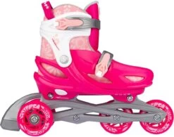 Nijdam 3-in-1 Inline Skates Verstelbaar - Floral Switch - Fuchsia/Wit/Roze/Zilvergrijs - 25-28 -Winkel voor professionele sportartikelen 1200x949