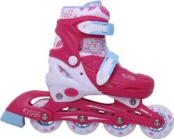 Street Rider Inline Skates Hardboot - Verstelbaar - Skeelers Met Hartjes - Maat 30-33 - Roze