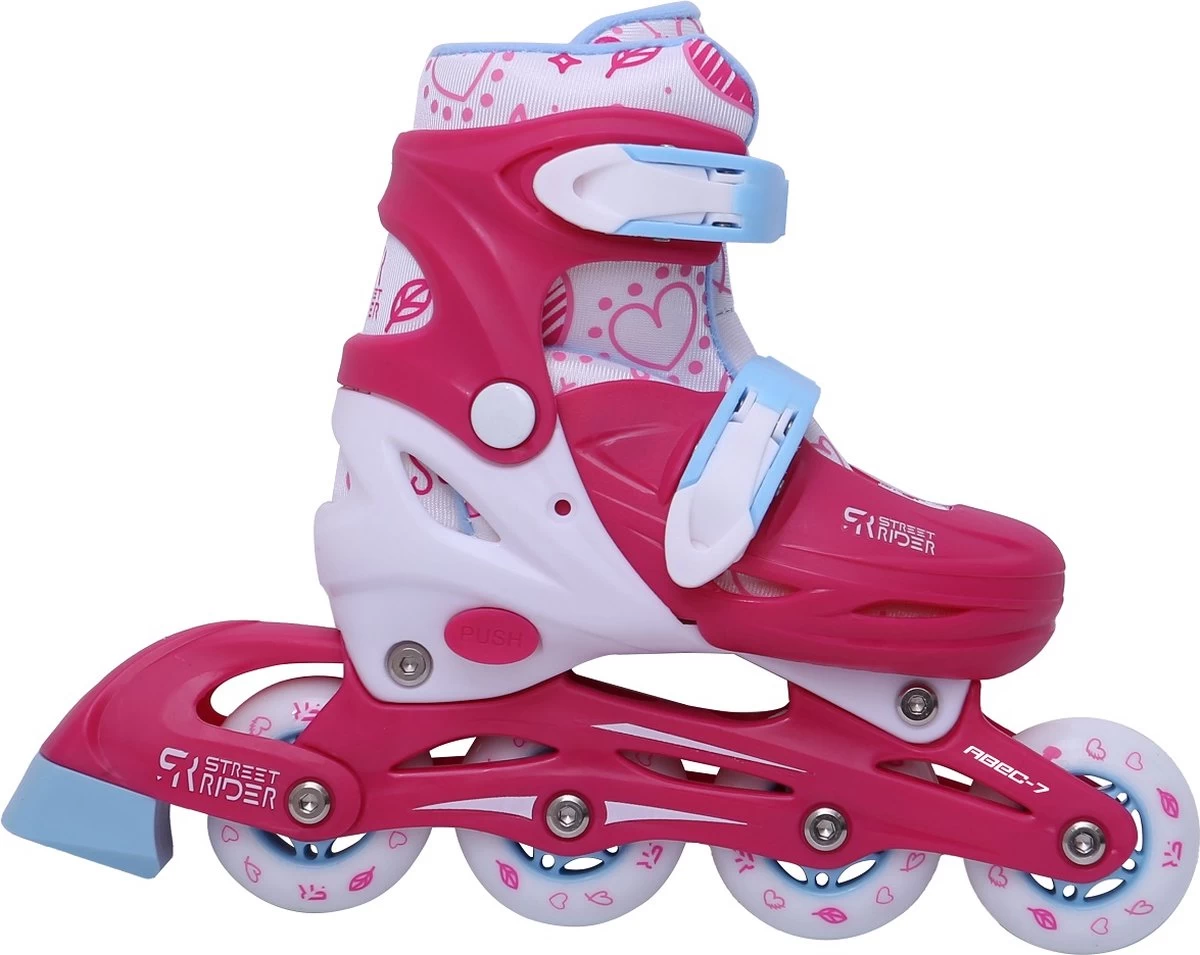 Street Rider Inline Skates - Verstelbaar - Hardboot Skeeler - Roze/ Wit - Maat 27/30 3 Street Rider Inline Skates - Verstelbaar - Hardboot Skeeler - Roze/ Wit - Maat 27/30