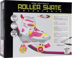 Nijdam Rolschaatsen Meisjes Verstelbaar Semi-Softboot - Rave Skate - Fluorroze/Fluorgeel/Wit/Grijs/Antraciet - 38-41 -Winkel voor professionele sportartikelen 1200x962
