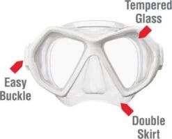 ReefTourer Snorkelmasker Duikbril Snorkelset RC-0107- Wit -Winkel voor professionele sportartikelen 1200x968