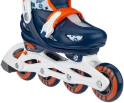 Nijdam Inline Skates Verstelbaar - Traffic Racer - Marine/Oranje/Wit/Zilvergrijs - 37-40 -Winkel voor professionele sportartikelen 1200x998