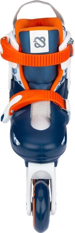 Nijdam Inline Skates Verstelbaar - Traffic Racer - Marine/Oranje/Wit/Zilvergrijs - 37-40 -Winkel voor professionele sportartikelen 388x1200