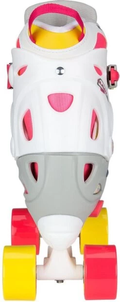 Nijdam Rolschaatsen Meisjes Verstelbaar Semi-Softboot - Rave Skate - Fluorroze/Fluorgeel/Wit/Grijs/Antraciet - 38-41 -Winkel voor professionele sportartikelen 479x1200