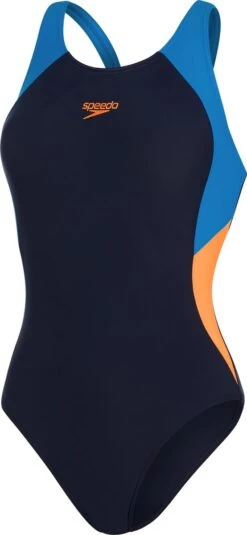 Speedo Colourblock Splice Muscleback Dames - Marine / Blauw - Maat 42