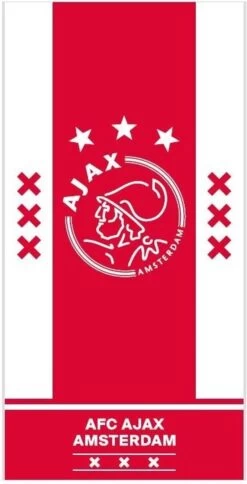 Ajax® Ajax- Handdoek Wit Rood Wit AFC Ajax 50x100cm