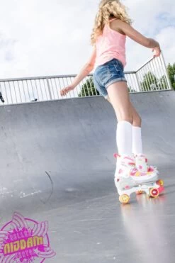 Nijdam Rolschaatsen Meisjes Verstelbaar Semi-Softboot - Rave Skate - Fluorroze/Fluorgeel/Wit/Grijs/Antraciet - 38-41 -Winkel voor professionele sportartikelen 799x1200 11