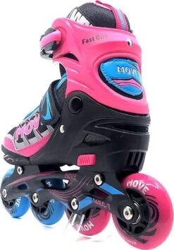 Move Fast Verstelbare Inlineskates - Maat 34-37 - Unisex - Roze/zwart/blauw -Winkel voor professionele sportartikelen 837x1200