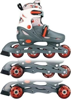 Nijdam Inline Junior 3-in-1 Verstelbaar - Hardboot - Grijs - 27-30