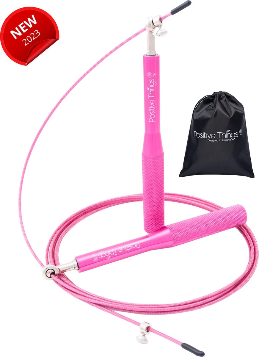 Positive Things Professioneel Crossfit & Fitness Springtouw – Jump Rope – Speedrope – Verstelbaar – Roze 3 Positive Things Professioneel Crossfit & Fitness Springtouw – Jump Rope – Speedrope – Verstelbaar – Roze