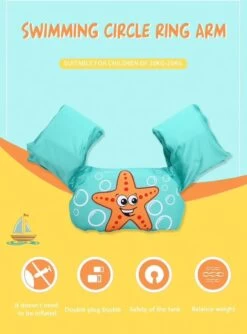 Merkloos Zwemvest Kinderen - Zeester Groen | 2 - 6 Jaar | 14 - 25kg | Veilig Zwemmen | Zwemband | Reddingsvest | Kidzstore.eu -Winkel voor professionele sportartikelen 887x1200