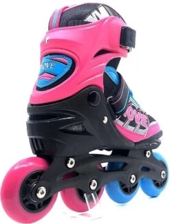 Move Fast Verstelbare Inlineskates - Maat 34-37 - Unisex - Roze/zwart/blauw -Winkel voor professionele sportartikelen 908x1200
